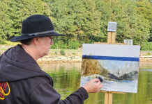 Showing Up Beth Bathe, featured in the PleinAir Magazine column “Postcards From the Road” (April/May 2026 issue)