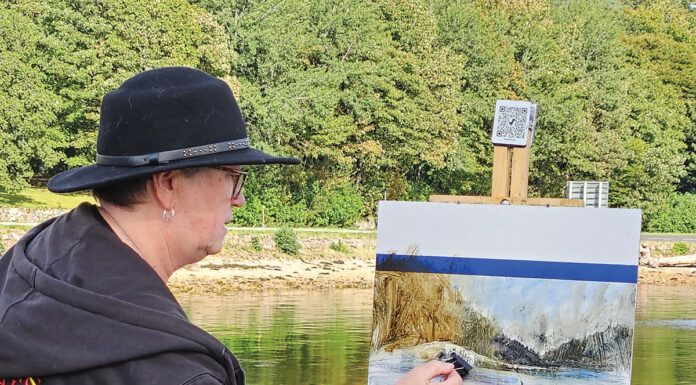 Beth Bathe, featured in the PleinAir Magazine column “Postcards From the Road” (April/May 2026 issue)