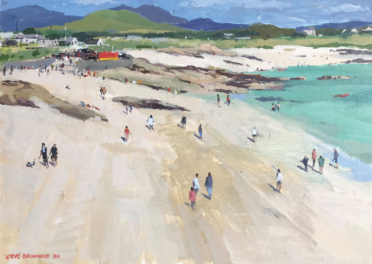 Steve Browning, "Gurteen Beach, Connemara," 2020, acrylic, 10 x 14 in., Private collection, Plein air