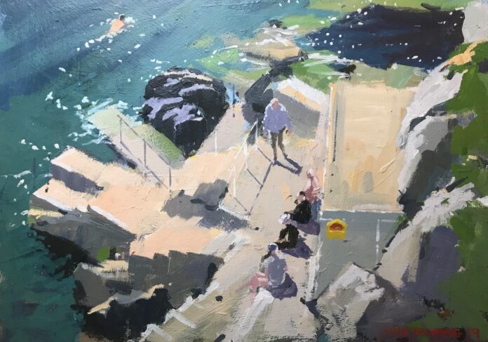 Steve Browning, "Vico Baths, Dublin," 2019, acrylic, 10 x 14 in., Private collection, Plein air