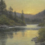 "The Blackfoot" Clyde Aspevig landscape painting for Opera Montana "The River Runs Through It"