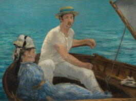 Édouard Manet Boating painting