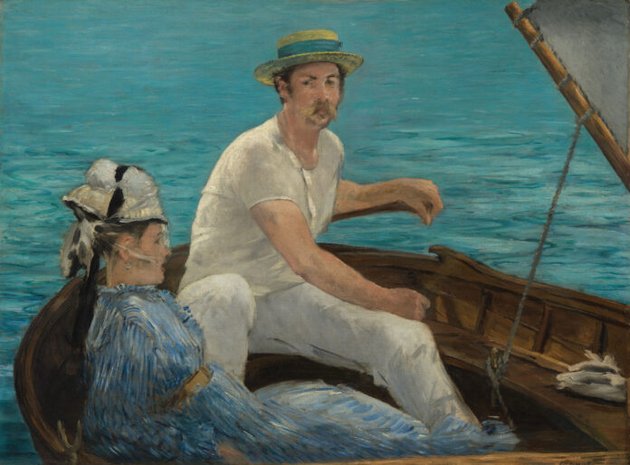 Édouard Manet (French, 1832-1883), "Boating," 1874, oil on canvas, 38 1/4 x 51 1/4 in., The Metropolitan Museum of Art, H.O. Havemeyer Collection, Bequest of Mrs. H.O. Havemeyer, 1929 Édouard Manet Boating painting