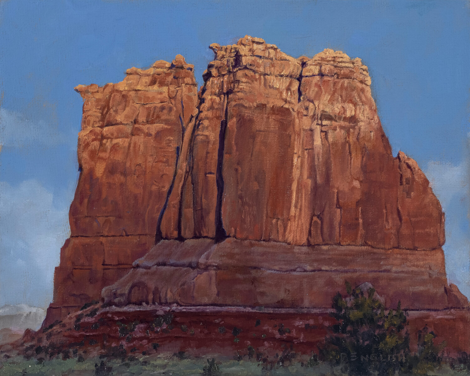 Best Plein Air Landscape: Dave English, “Moab Monolith,” oil, 8 x 10 in.