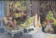 Plein Air Painting an Imagined Figure? Stewart White, "A Moment to Pause," 2025, oil, 12 x 16 in., private collection, plein air