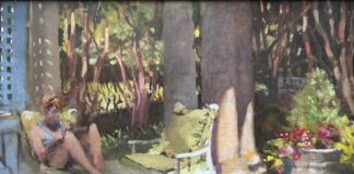 Stewart White, "A Moment to Pause," 2025, oil, 12 x 16 in., private collection, plein air
