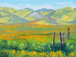 Carrizo Plain National Monument painting - Laurel Sherrie, "Carrizo Muse," oil, 6 x 8 in.