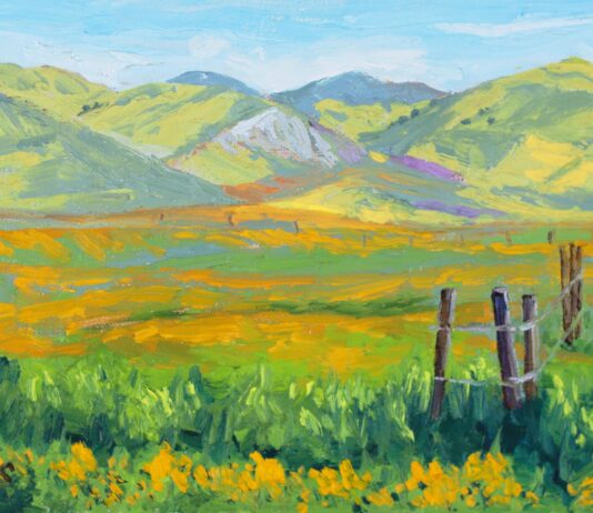 Carrizo Plain National Monument painting - Laurel Sherrie, "Carrizo Muse," oil, 6 x 8 in.
