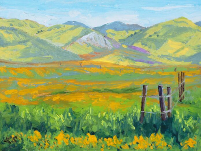 Carrizo Plain National Monument painting - Laurel Sherrie, "Carrizo Muse," oil, 6 x 8 in.