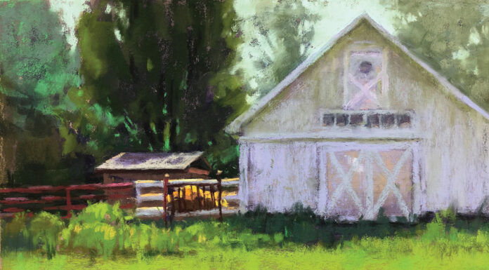 5 Compelling Pastels by Jill Stefani Wagner "Spring on the Farm," 2020, pastel, 8 x 10 in., Available from the artist, Plein air