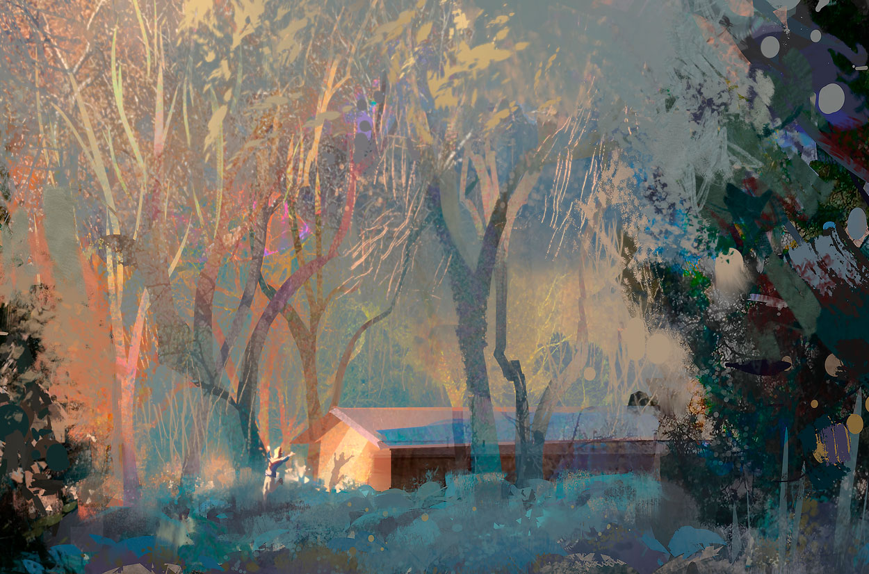 "Zion retreat v4" (2025, digital) by Tiffanie Mang