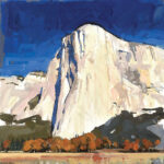 James Hart Dyke, “Blast Light, El Capitan, Yosemite,” 2024, oil, 16 1/2 x 16 1/2 in., Private collection, Plein air
