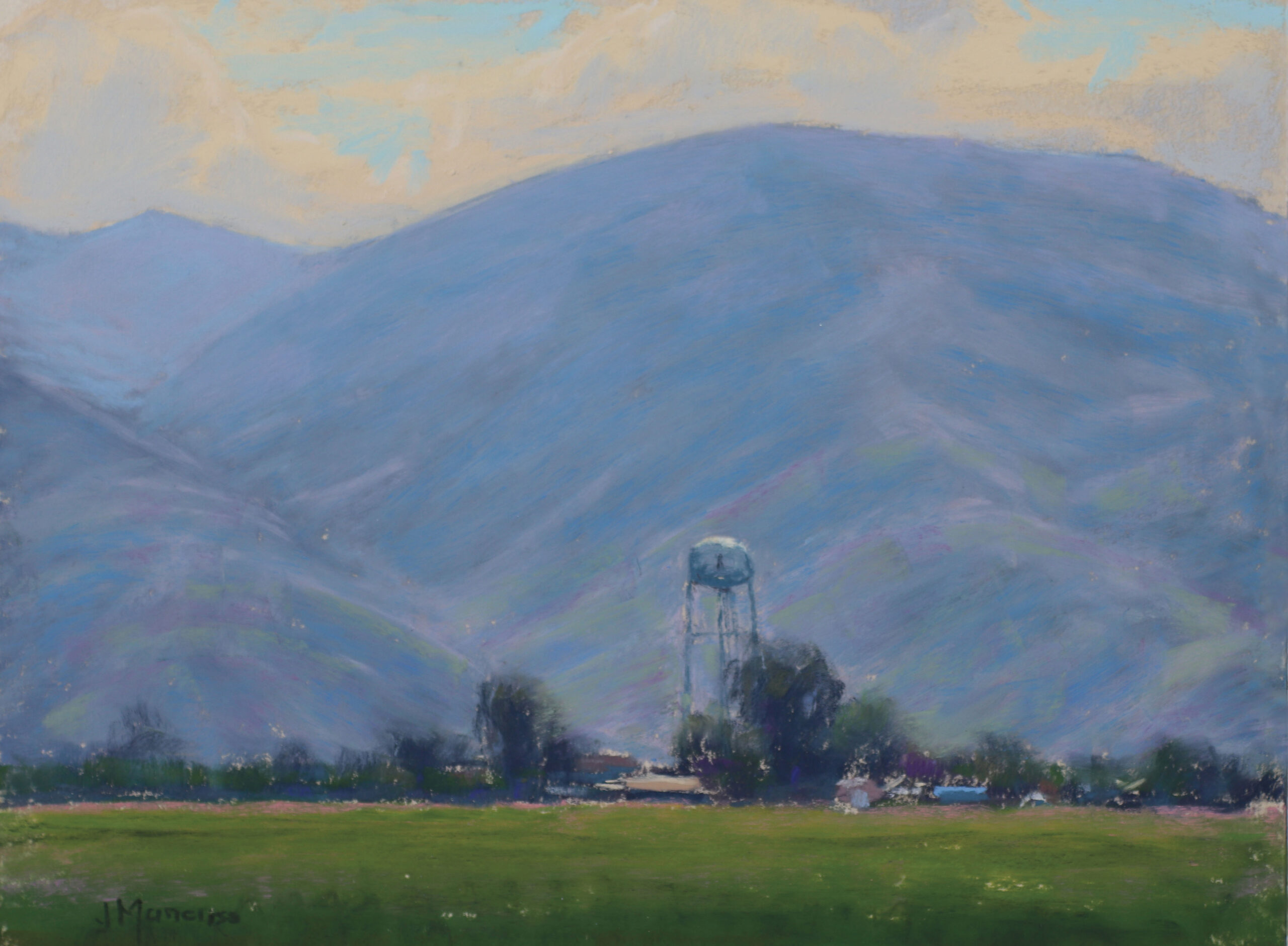Paintings of mountains - Joseph Mancuso, “West of Arvin,” 2024, pastel, 9 x 12 in., Private collection, Plein air 