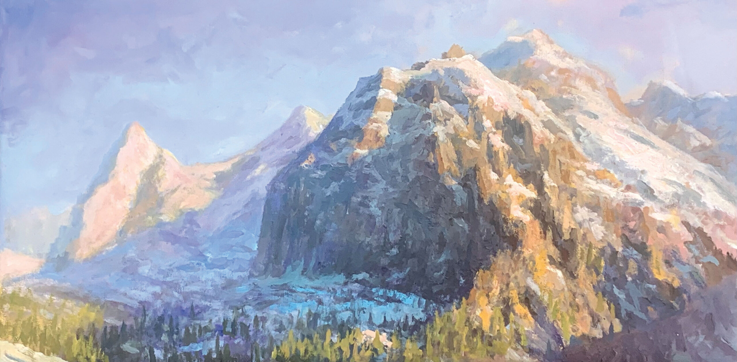 John Paul Marcelo, “View from Mürren,” 2023, oil, 12 x 24 in., Available from artist, Plein air