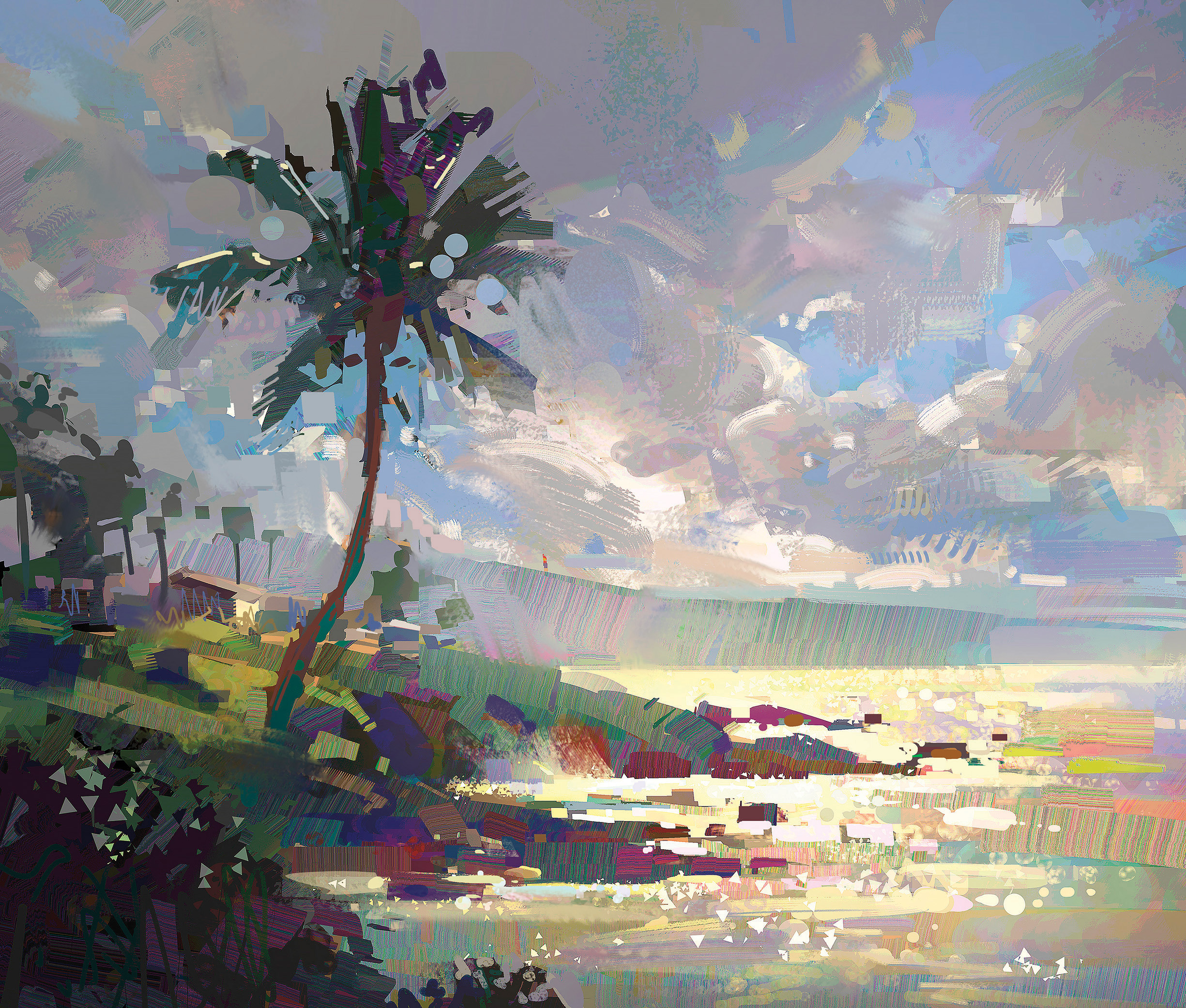 Digital plein air Maui beach sketch (2025) by Tiffanie Mang