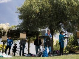 Artists enjoying one of the paint-outs at the Plein Air Convention & Expo