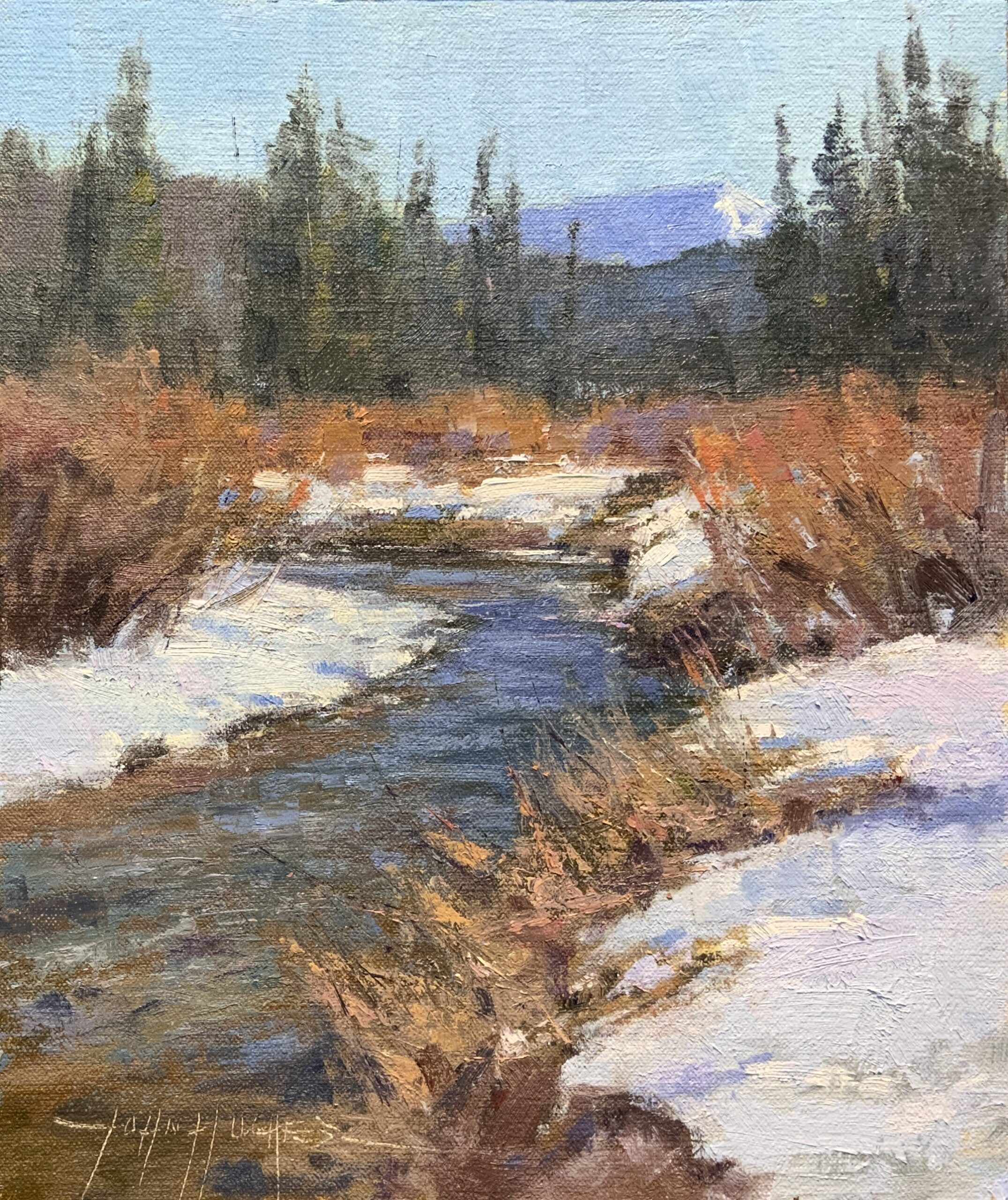 A recent landscape painting composition demo for the Midway Art Association