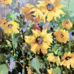 Laying with acrylics - Michele Usibelli, "Sunburst," 2020, acrylic, 12 x 9 in., Private collection, Plein air