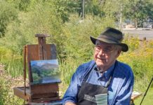 Ned Mueller teaching en plein air