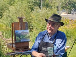 Ned Mueller teaching en plein air