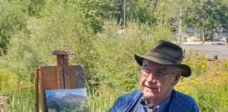 Ned Mueller teaching en plein air