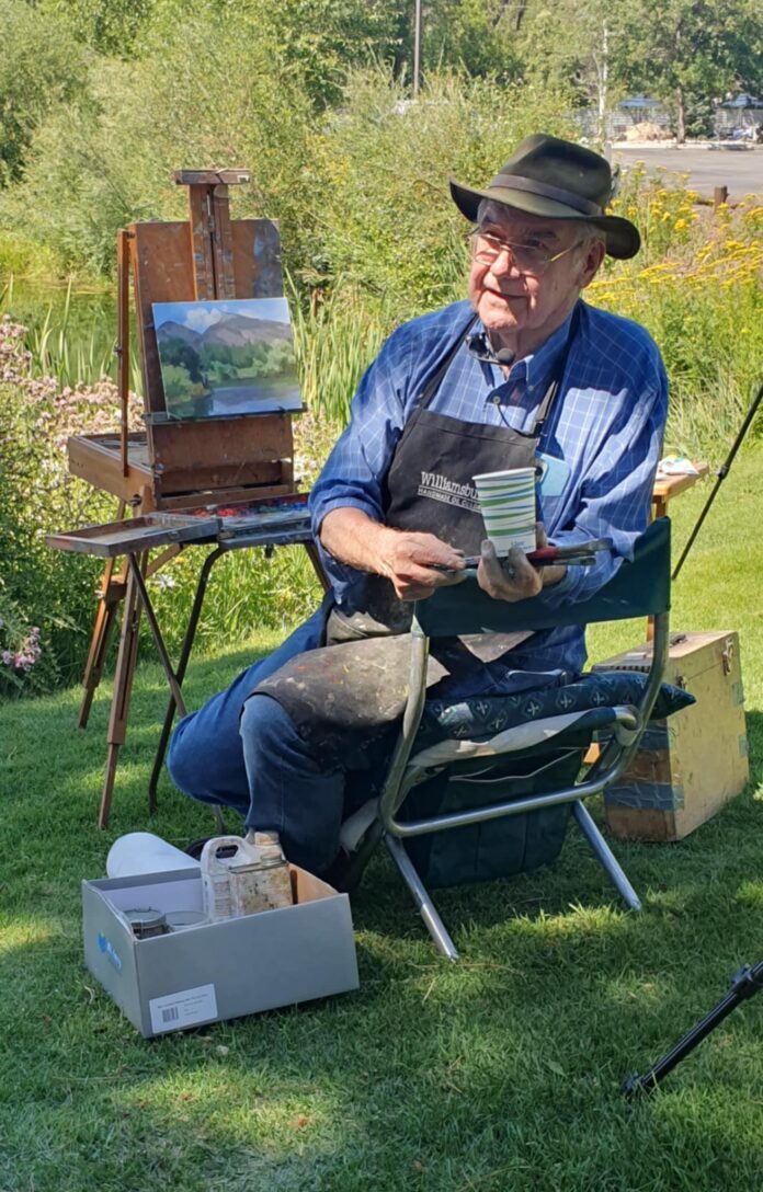 Ned Mueller teaching en plein air