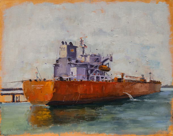 Outdoor Painters Society - "Monrovia Marine Unloading" by Gary Frisk