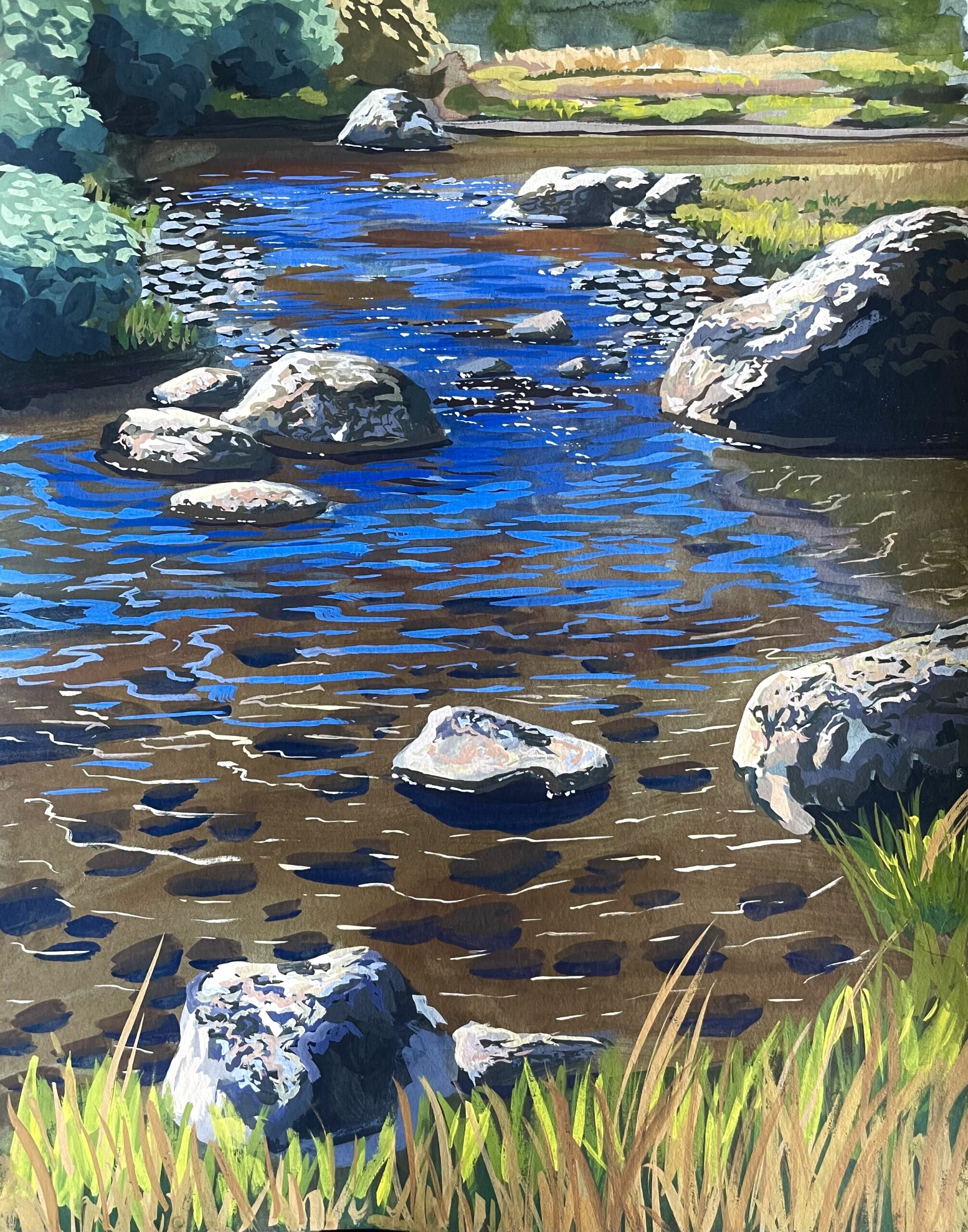 Alina Lindquist, "Hope Valley," 2024, gouache, 11 x 14 in., private collection, plein air painting