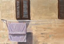 Mark McDowell, “Laundry Day,” oil, 12 x 9 in.