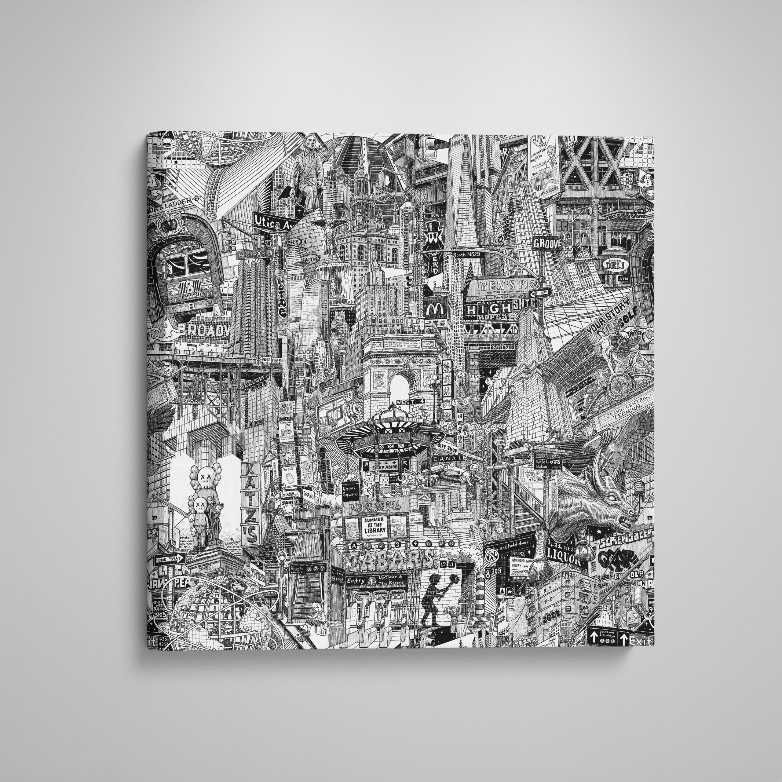 The final New York City Canvas Print (hand drawn, five sizes made to order)