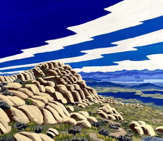 The Moment Everything Clicked Alina Lindquist, "One of My Favorite Places — Avi Kwa Ame National Monument," 2025, gouache, 11 x 14 in., plein air and studio, available from artist