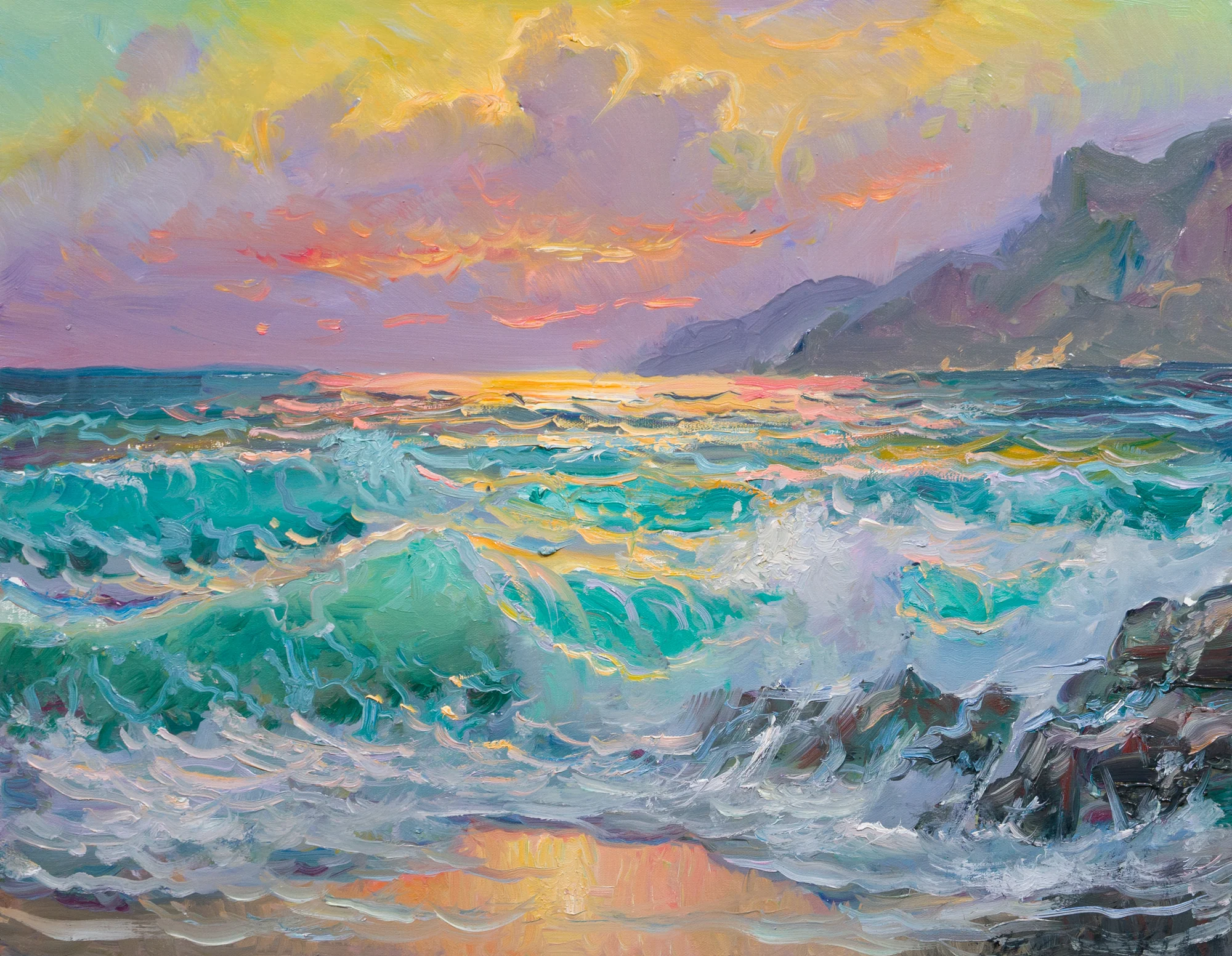 Capturing the light inside a curling wave won’t be a mystery any longer with Alex Dzigurski II’s Dzigurski Luminous Seascape Method. Discover how to take your sunsets from muddy to glowing, and paint water that truly moves. Learn how with Alex's new art workshop, "Painting Colorful Seascapes" (preview here!)
