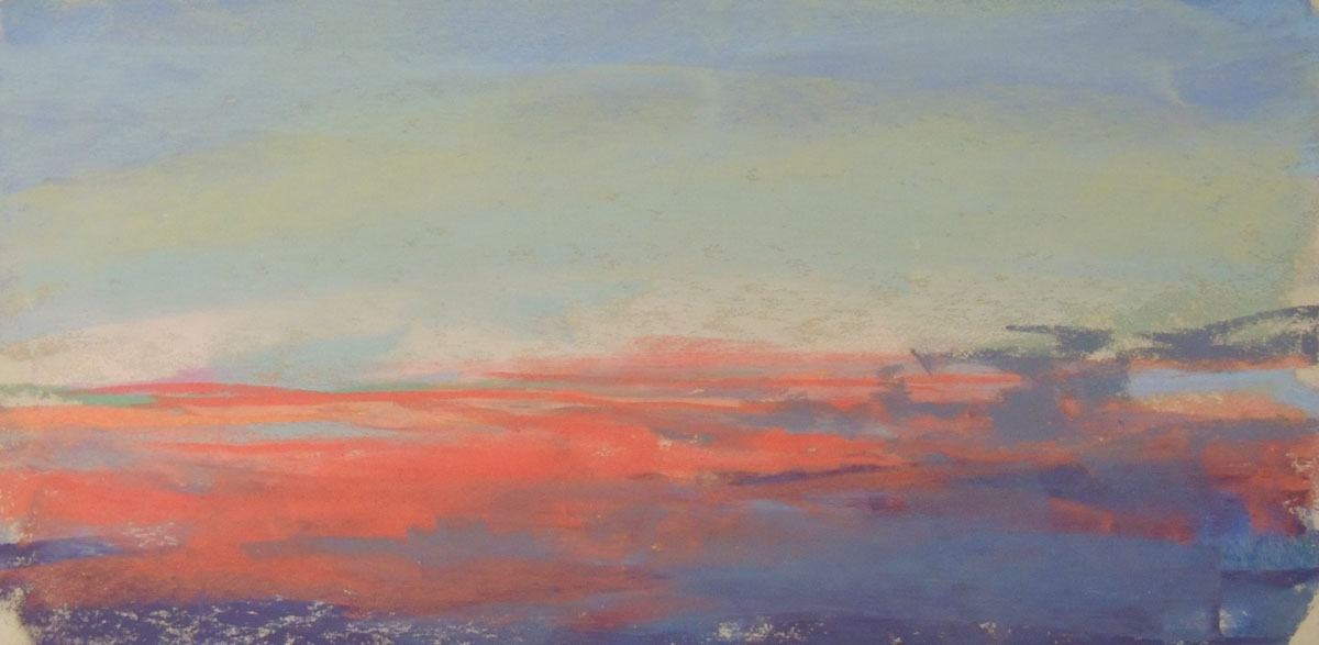 Lyn Asselta, "Sky Study 2," pastel, 6 x 12 in.