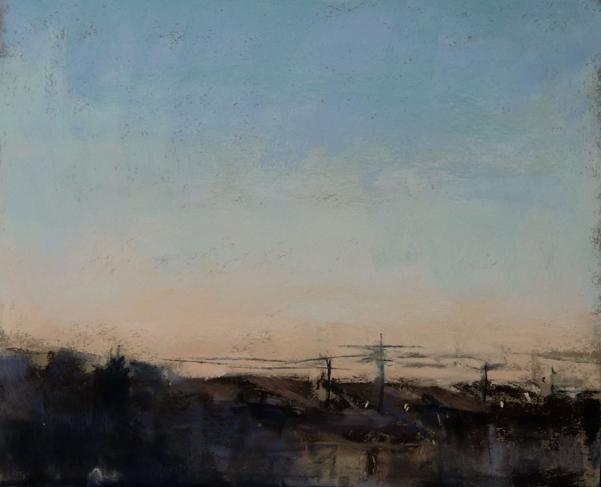 Painting exercise - Lyn Asselta, "Sky Study 1," pastel, 8 x 10 in.