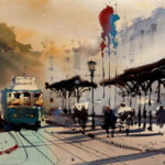 2026 Plein Air Southwest Winners Announced "Trolley on 20th" by Jeff Steiner