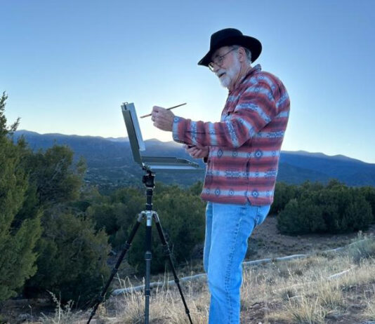 Jack McGowan plein air painting at dawn