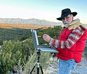 Jack McGowan, plein air painting at sunrise
