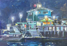 Michele Usibelli, "Avalon Reflections," 2025, oil, 20 x 16 in., Available from artist, Plein air