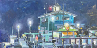 Michele Usibelli, "Avalon Reflections," 2025, oil, 20 x 16 in., Available from artist, Plein air