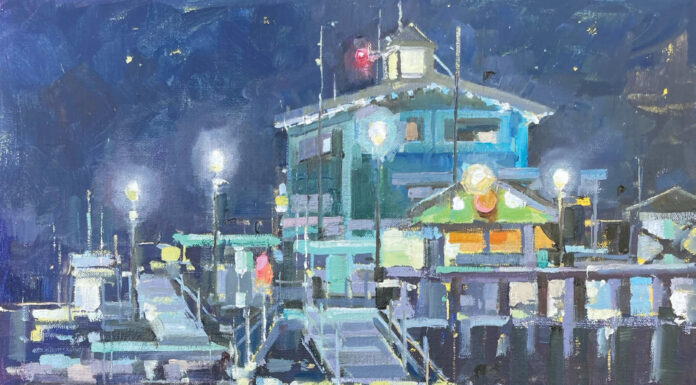 Art Snippet: Magic In Contrasts Michele Usibelli, "Avalon Reflections," 2025, oil, 20 x 16 in., Available from artist, Plein air
