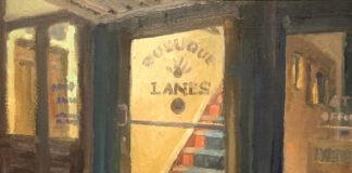 John Paul Marcelo, "Dubuque Lanes," 2023, oil, 9 x 12 in., available from artist, plein air painting