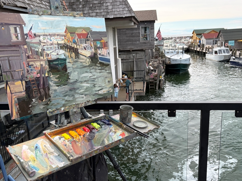 Canal Chorus, as set up and painted by James Sampsel in Fishtown, Leelanau Peninsula