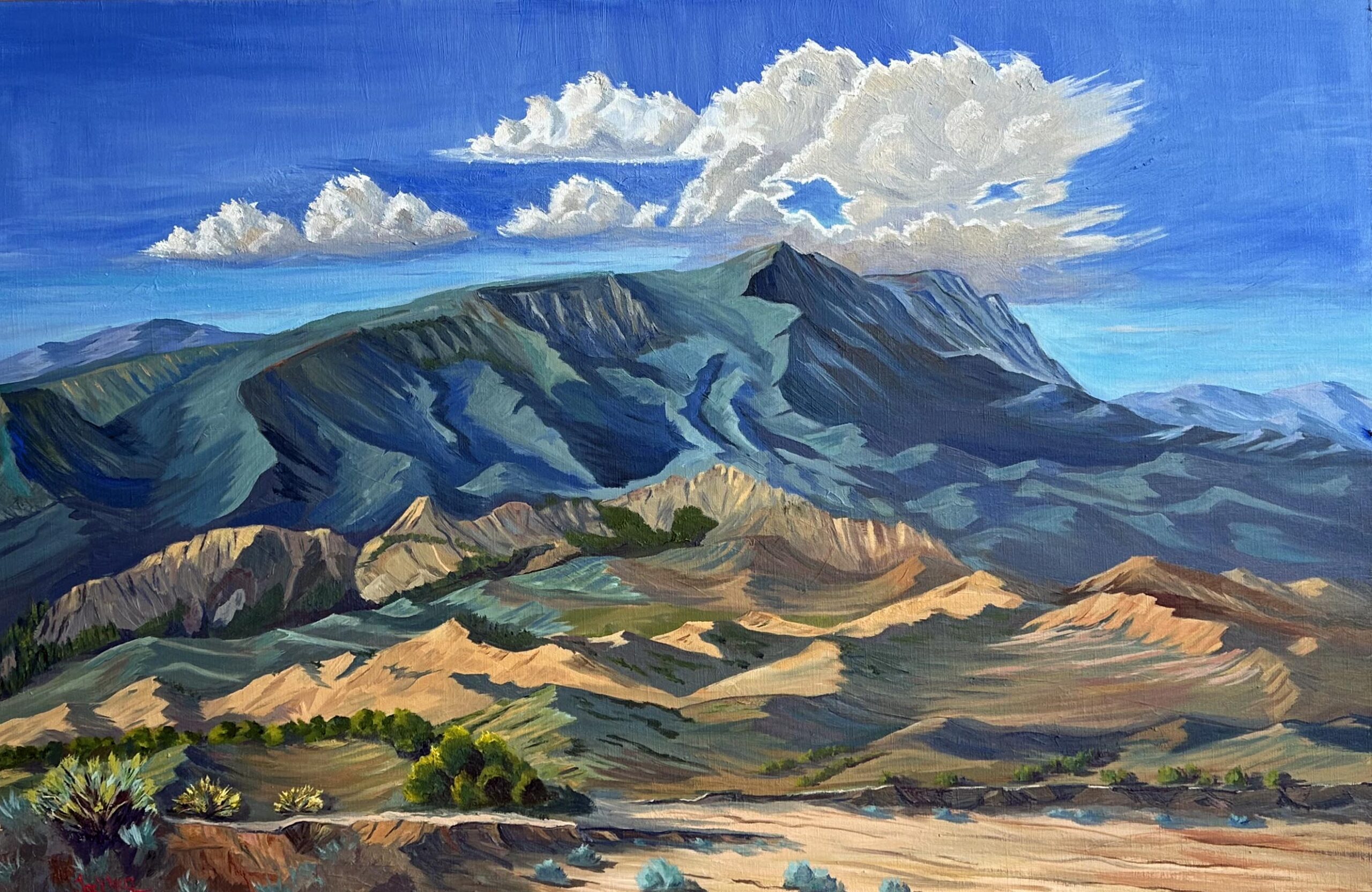 "Sandia in Emerald Hue" by Jack McGowan (plein air) Early morning plein air painting