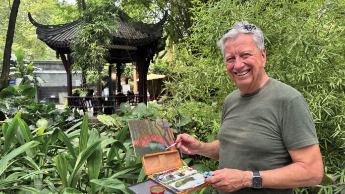 Starting-a-painting Eric Rhoads starts a plein air painting