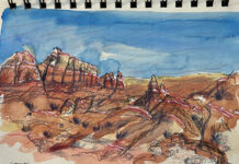 Urban Sketching 101: Insights from Four Artists Suma CM, "Teacup Trail, Sedona, AZ," mixed media, sketchbook