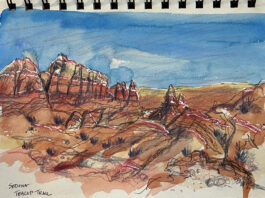 Suma CM, "Teacup Trail, Sedona, AZ," mixed media, sketchbook