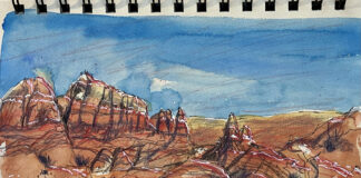 Suma CM, "Teacup Trail, Sedona, AZ," mixed media, sketchbook