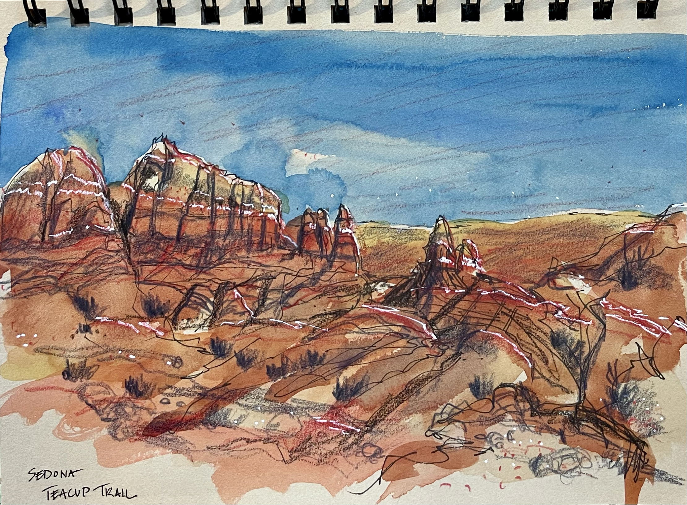 Suma CM, "Teacup Trail, Sedona, AZ," mixed media, sketchbook
