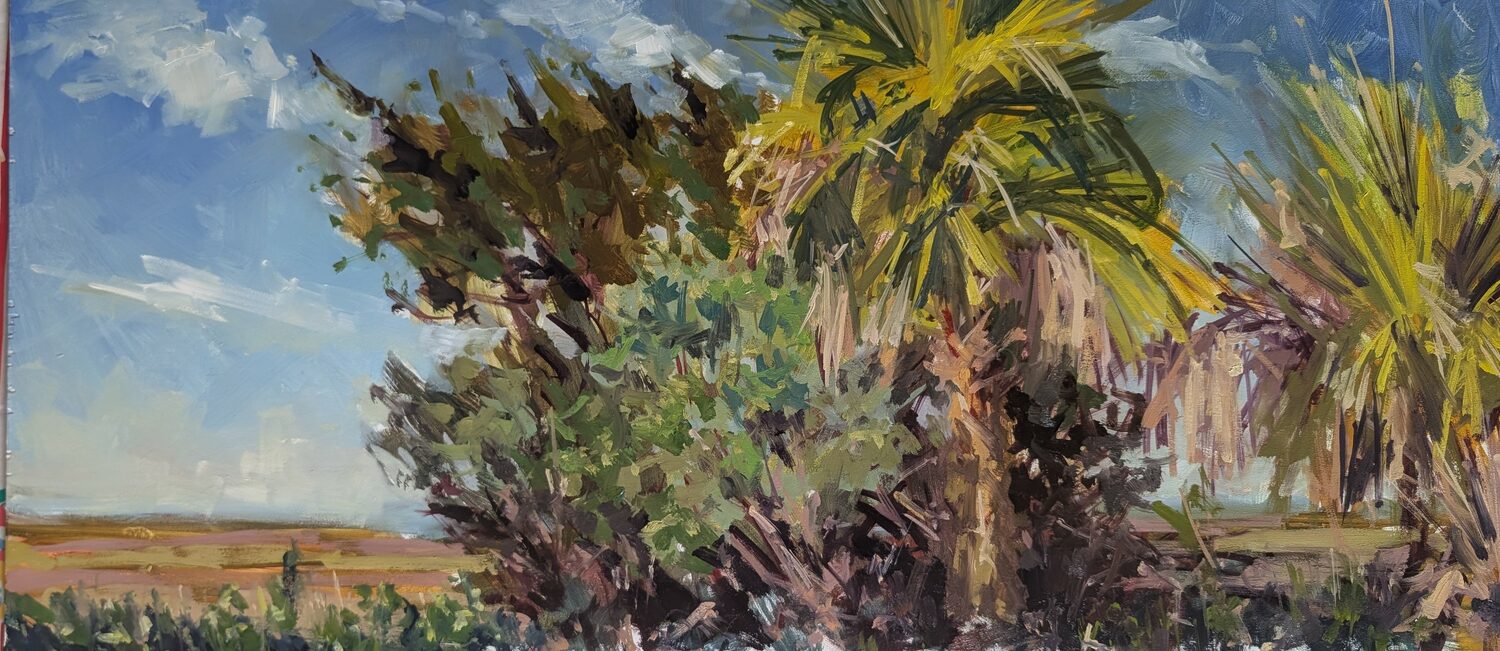 Best Plein Air Landscape: Kip Bradley, “Bunches,” oil, 16 x 34 in.