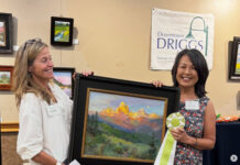 15th Annual Driggs Plein Air Festival Awards Driggs Plein Air Festival - Elo Wobig, "Last Light First Moon," oil